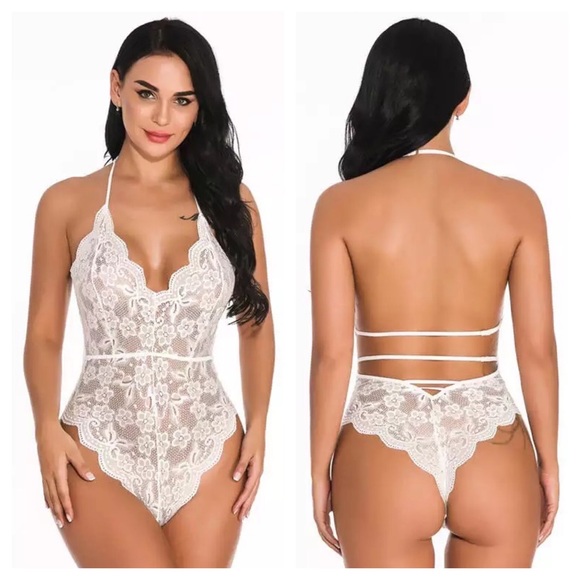 Plunging Lace V-neck Sexy Teddy Bodysuit - Picture 4 of 13